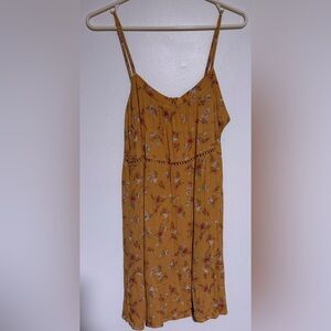 Pink Rose. Bloomingdale’s. Golden-Yellow Color, Floral Print Sundress.